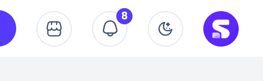 The notification bell with its unread badge